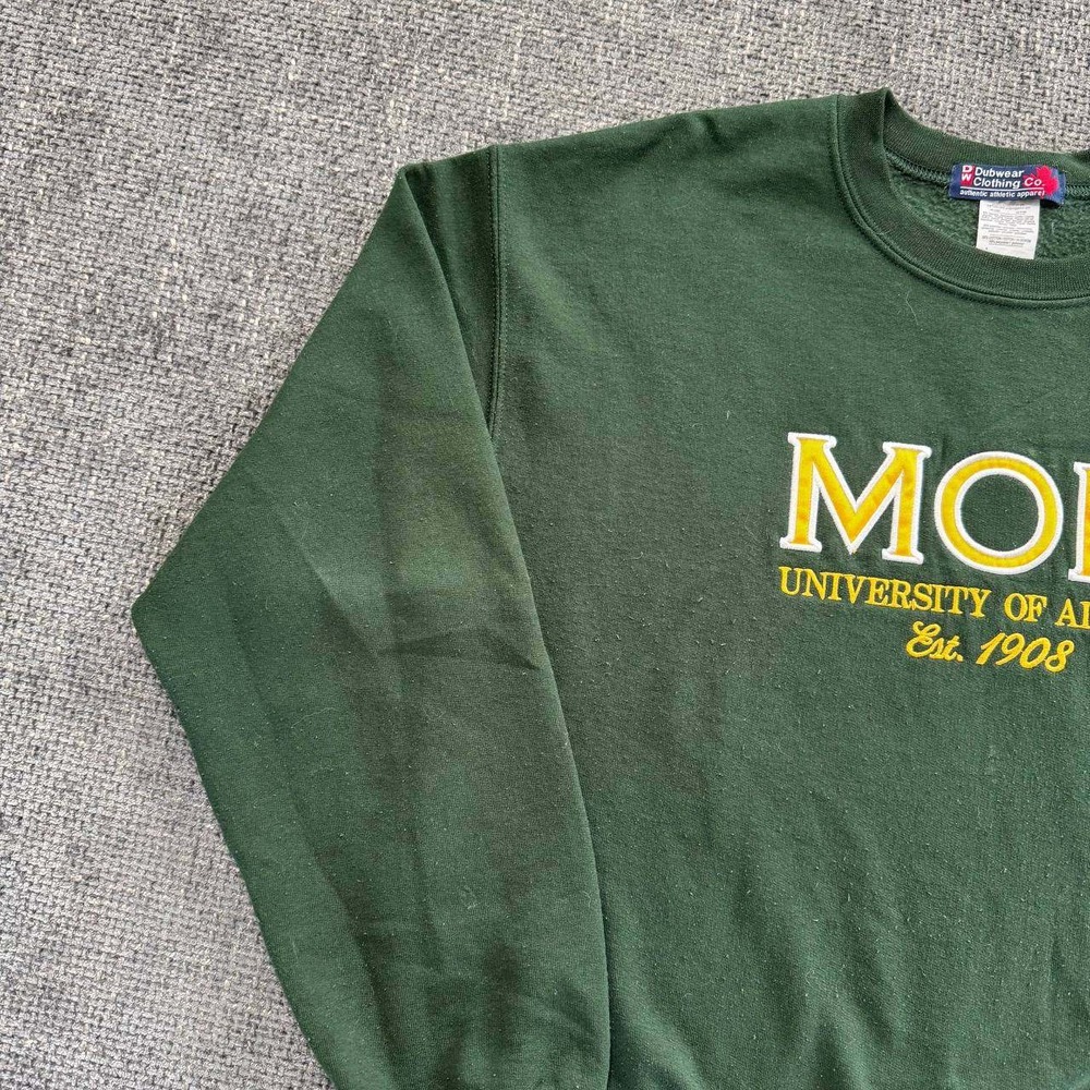 Gildan MOM Sweatshirt Womens Large Green Varsity Embroidered Crewneck Pullover - Picture 2 of 9